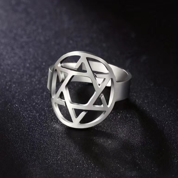 Star Of David Adjustable Ring - Picture 2 of 5